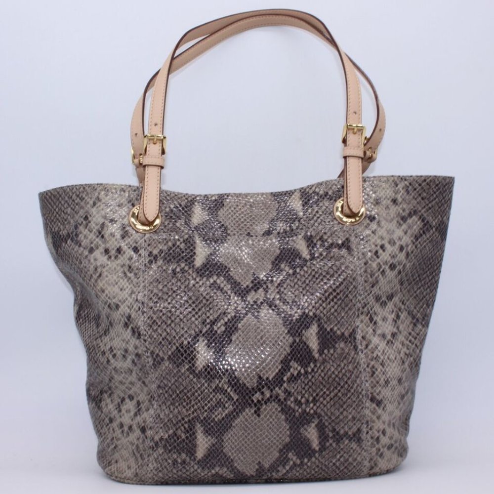 Michael Kors Glazed Embossed Python Tote Purse Ba… - image 8